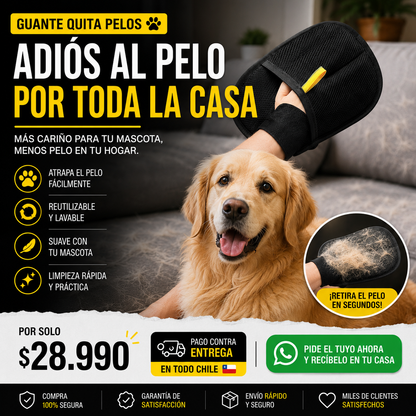 Guante Removedor de Pelos para Mascotas Premium X3