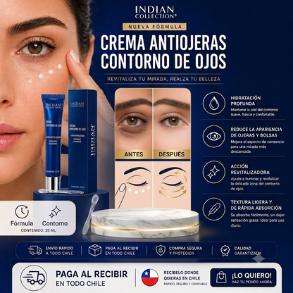 Crema Antiojeras Premium Indian ⭐- Reduce ojeras en 7 días