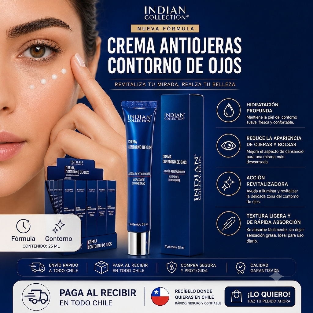 Crema Antiojeras Premium Indian ⭐- Reduce ojeras en 7 días