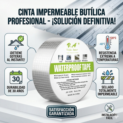 Cinta Tapa Gotera De Butilo 5cm X 5mts
