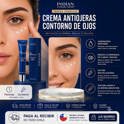 Crema Antiojeras Premium Indian ⭐- Reduce ojeras en 7 días