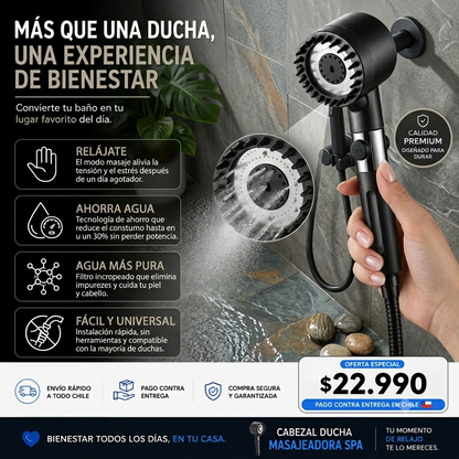 Cabezal de Ducha Spa Premium 3 Modos ⭐