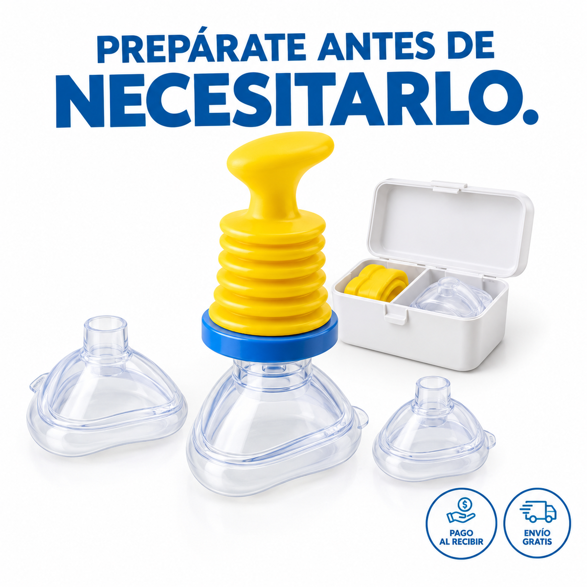 Botiquín mascarilla anti asfixia — dispositivo manual de succión