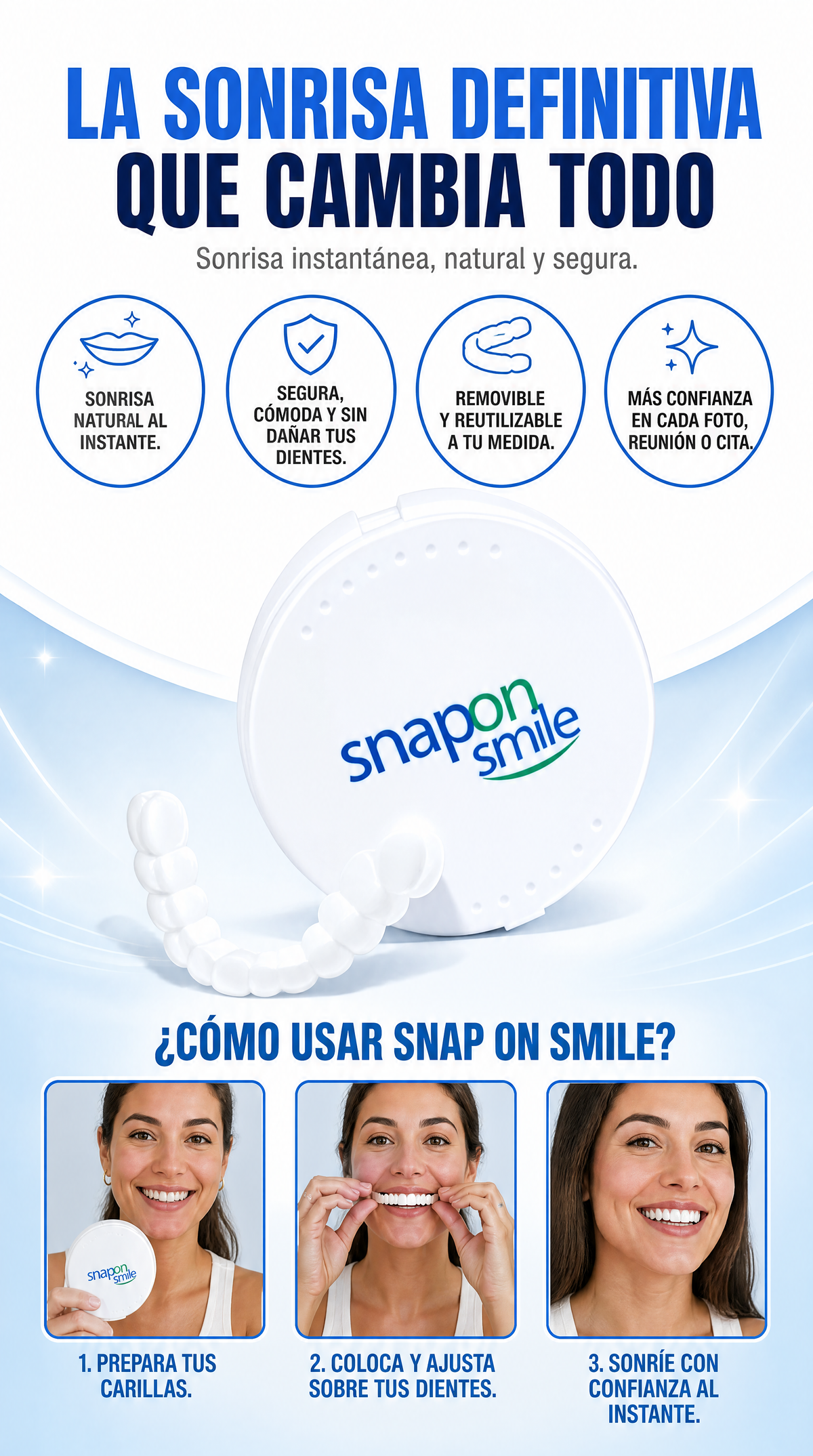 Carillas Snap On Smile - como usar