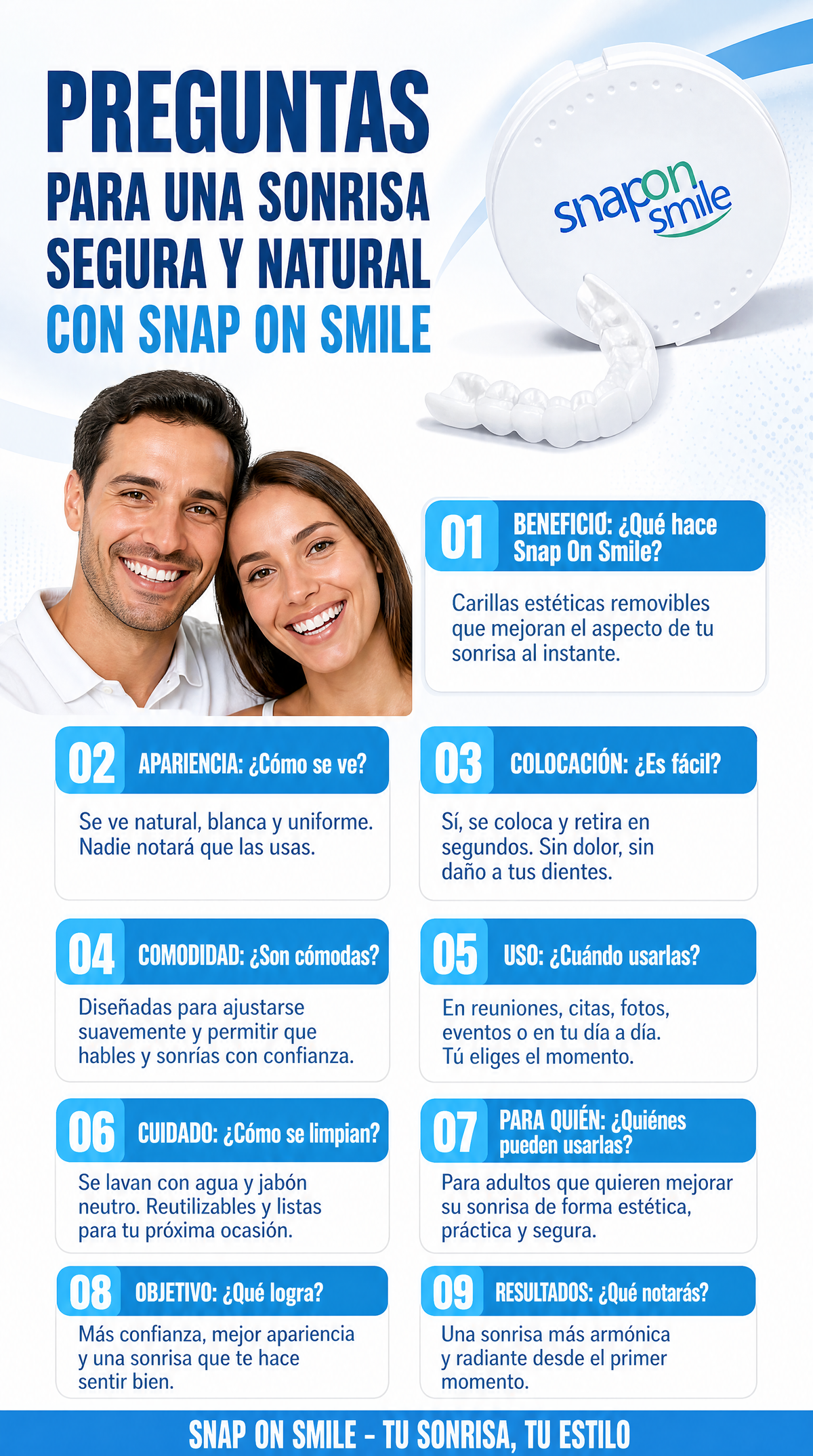 Carillas Snap On Smile - preguntas frecuentes