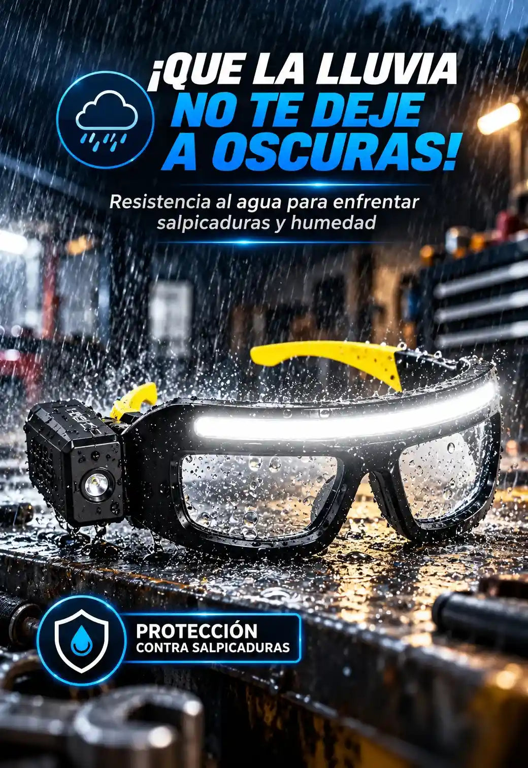 Gafas LED resistentes al agua