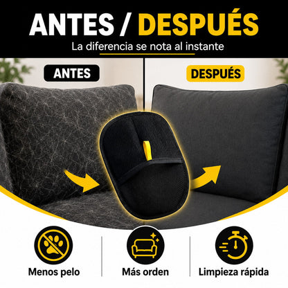 Antes y después - Guante Removedor de Pelos