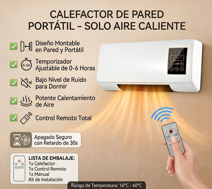 Calefactor para Pared — Compacto, Potente y Listo para Instalar 🔥🧊